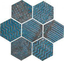 Керамическая плитка Dec RAKU ESAGONA TURQUOISE 101009 Декор 35,5x37