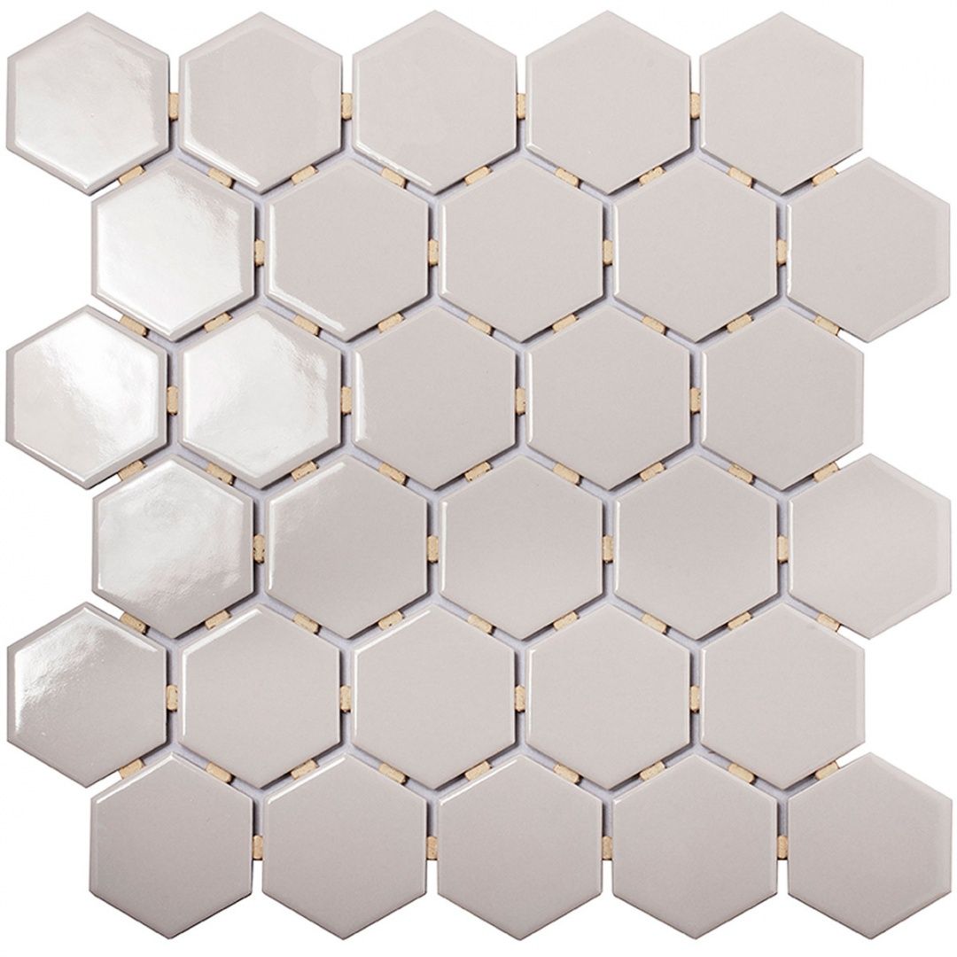 Мозаика Geometry Hexagon Small Grey Glossy 27,1x28,2