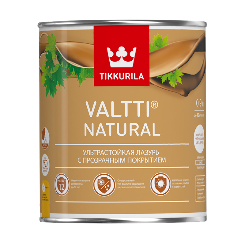 Tikkurila Valtti Natural/ Тиккурила Валтти Натурал Антисептик защитный для древесины полуглянцевый