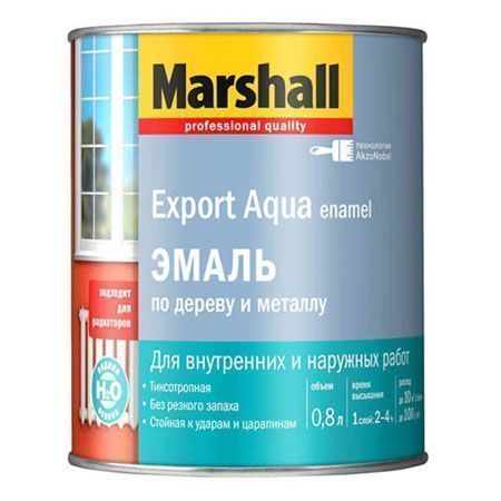 MARSHALL EXPORT AQUA эмаль водная, п/матовый, белая (0,8л)