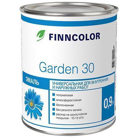 FINNCOLOR GARDEN 30 эмаль алкидная, универсальная, полуматовая, база A (0,9л)