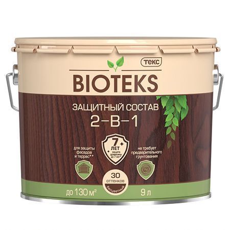 ТЕКС BIOTEKS защитный состав 2-в-1 для наружных работ, калужница (0,8л)