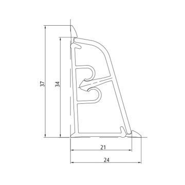 Плинтус для столешницы Korner LB37 Камень Юрский (3056) 24х37х3000 мм