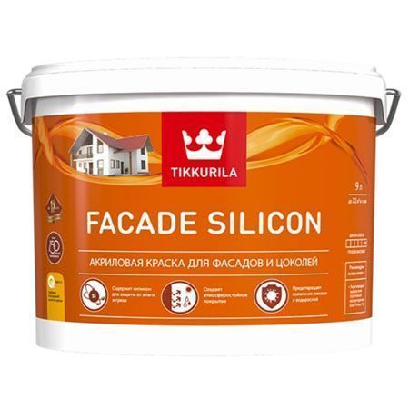 TIKKURILA FACADE SILICON краска силикон модифицированная для фасадов, глубокоматовая, база A (9л)