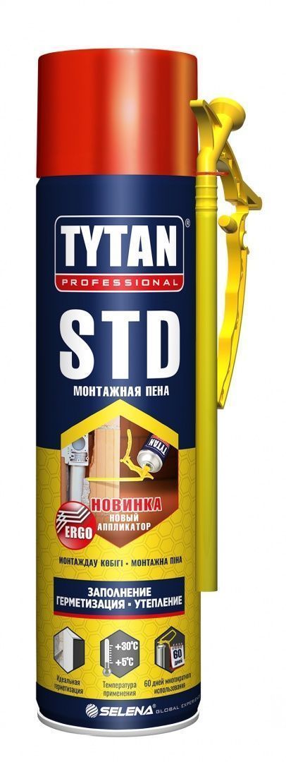 TYTAN PROFESSIONAL STD ERGO пена монтажная с новым удобным клапаном, летняя (750мл)