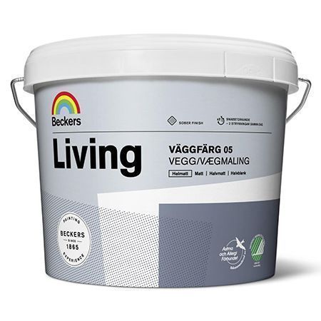 BECKERS LIVING VAGGFARG 05 краска глубоко матовая для стен и потолков, Bas А (0,9л)