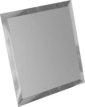 Квадратная зеркальная серебряная плитка с фацетом 10мм КЗС1-03 25x25
