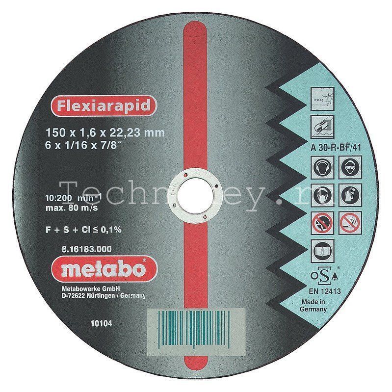 Metabo Круг отр нерж Flexiarapid 180x1,6 прямой A30R 616184000