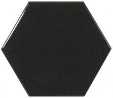 Керамическая плитка Scale Wall Hexagon Black для стен 10,7x12,4