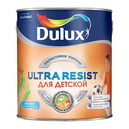 DULUX ULTRA RESIST ДЛЯ ДЕТСКОЙ краска, матовая база BC (2,25л)