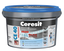 Ceresit СЕ 40 Aquastatic / Церезит ЦЕ 40 Аквасатик Затирка для швов до 10 мм. водоотталкивающая