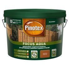 PINOTEX FOCUS AQUA декоративное защитное средство для заборов и садовых построек, зол.осень (2,5л)