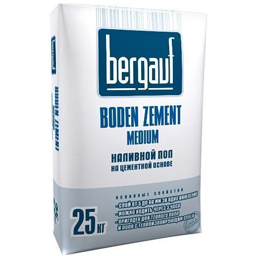 Пол наливной Bergauf Boden Zement Medium 25 кг