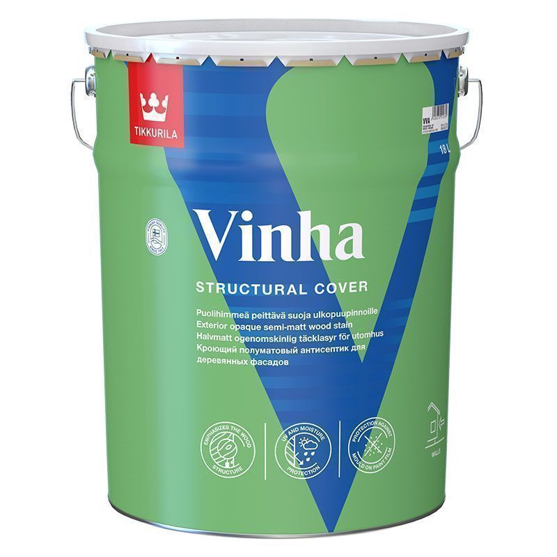 TIKKURILA VINHA антисептик кроющий, водоразбавляемый, полуматовый, база A (18л)*