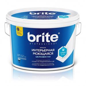 BRITE PROFESSIONAL краска интерьерная супермоющаяся шелковистая, база С (0,9л)