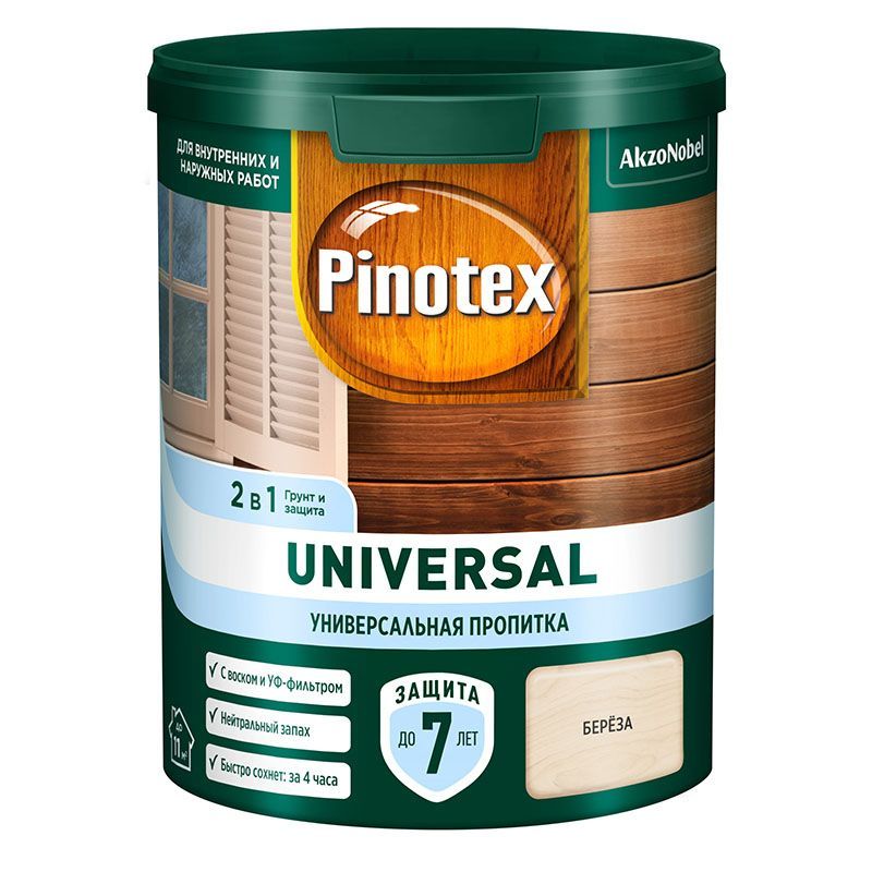 PINOTEX UNIVERSAL пропитка 2 в 1, береза (0,9л)