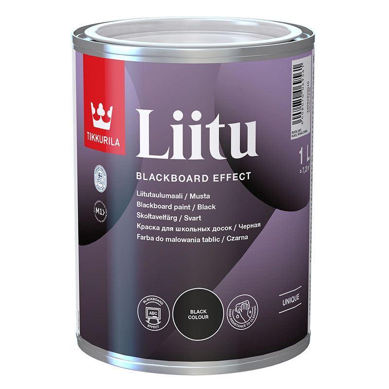 TIKKURILA LIITU краска для школьных досок на водной основе, черный (1л)