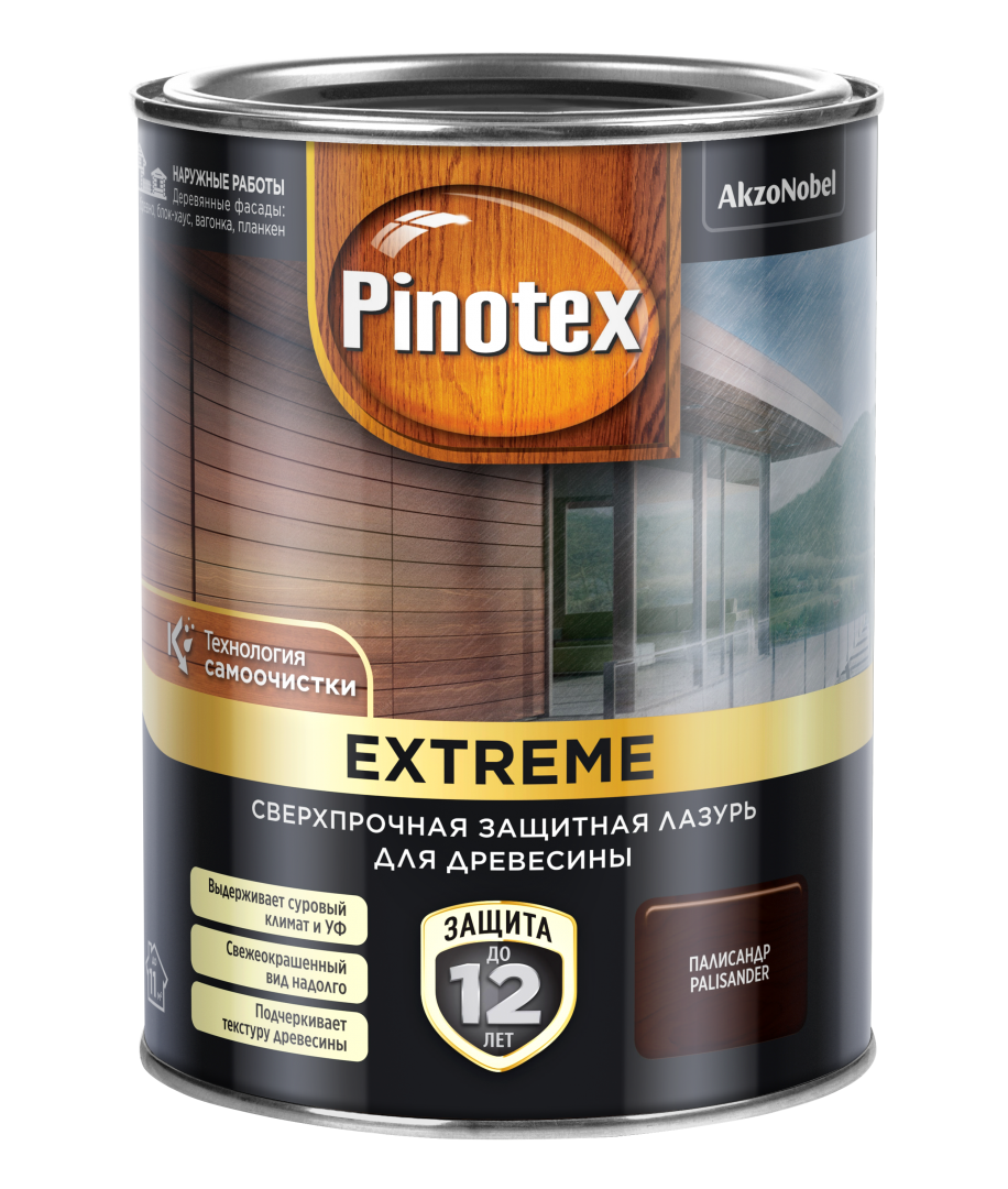 PINOTEX EXTREME лазурь для дерева, палисандр (0,9л)