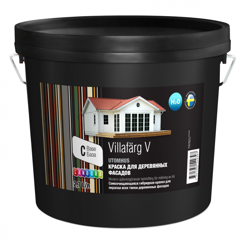 Landora VillaFarg V/ Ландора Виллафарг В Краска для деревянных фасадов гибридная полуглянцевая