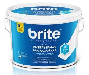 BRITE PROFESSIONAL краска интерьерная влагостойкая глубокоматовая, база С (0,25л)