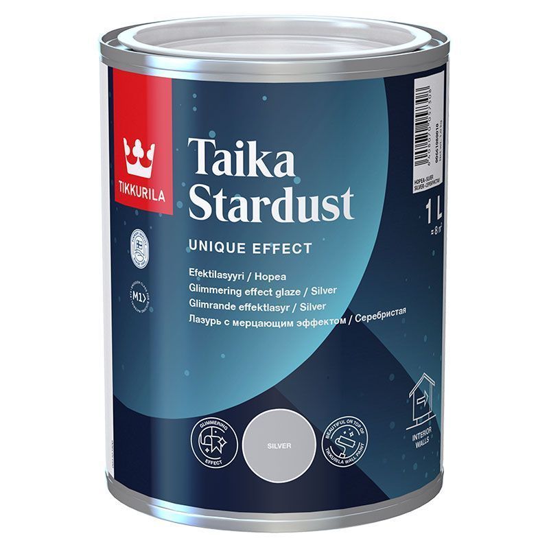 TIKKURILA TAIKA STARDUST лазурь с мерцающим эффектом, глубоко матовая, серебристый (0,9л)