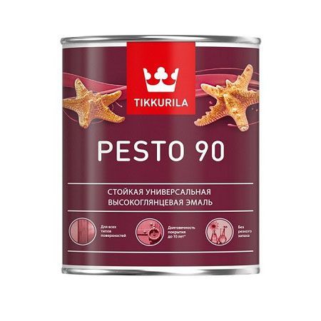 TIKKURILA EURO MIRALKYD / PESTO 90 эмаль алкидная, универсальная, высоко глянцевая, база A (0,9л)