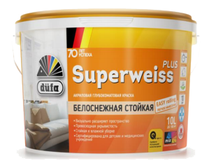Dufa Retail Superweiss Plus/ Дюфа Ритейл Супервайс Плюс Краска для стен и потолков акриловая глубокоматовая