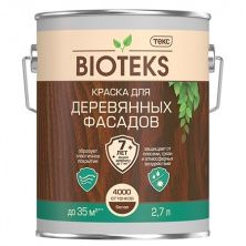 ТЕКС BIOTEKS ДЛЯ ДЕРЕВЯННЫХ ФАСАДОВ краска специализированная, полуглянцевая, база A (2,7л)