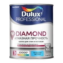 DULUX DIAMOND MATT краска для стен и потолков, износостойкая, моющаяся, матовая, Баз BW (1л)