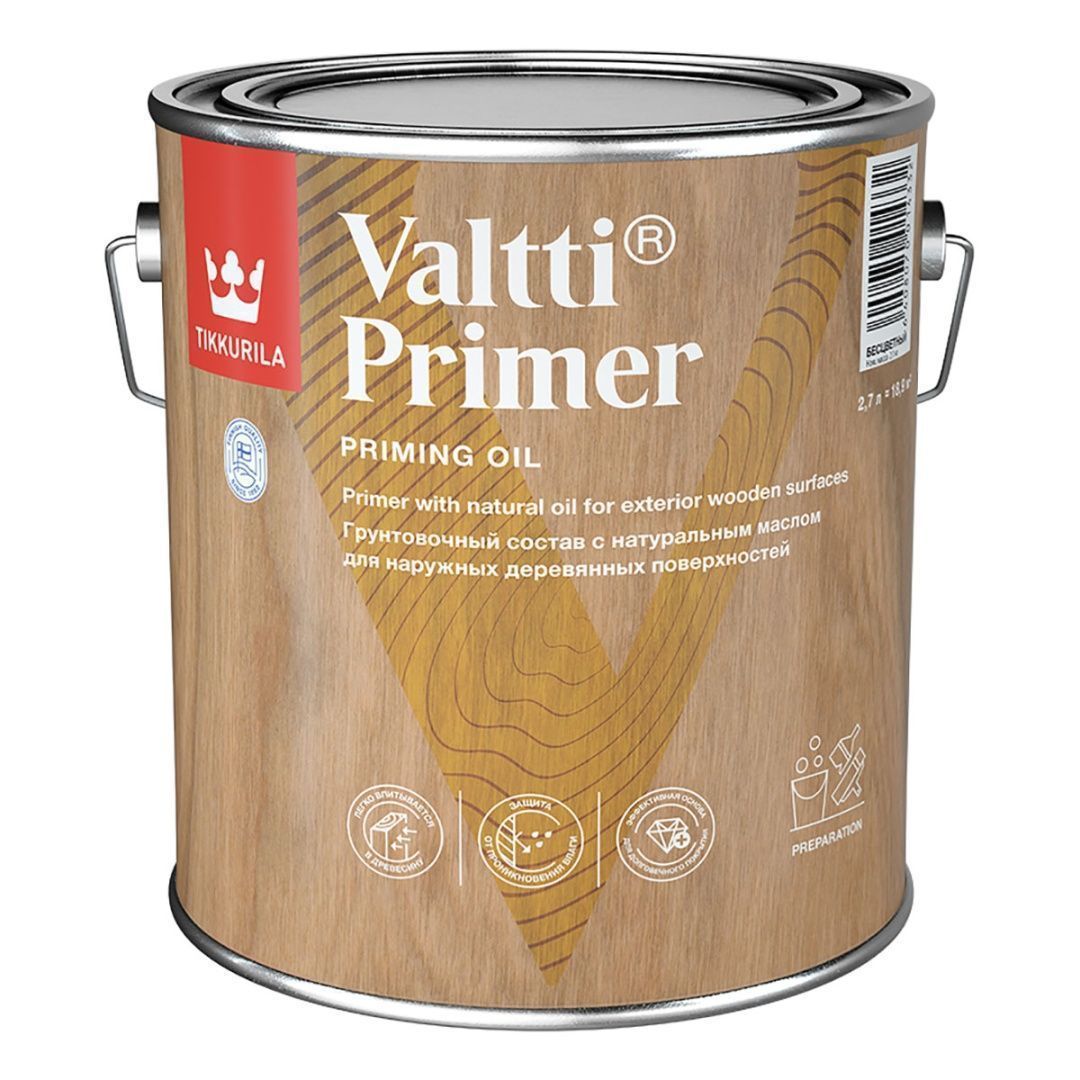 TIKKURILA VALTTI PRIMER грунт антисептик, содержащий масло (2,7л)