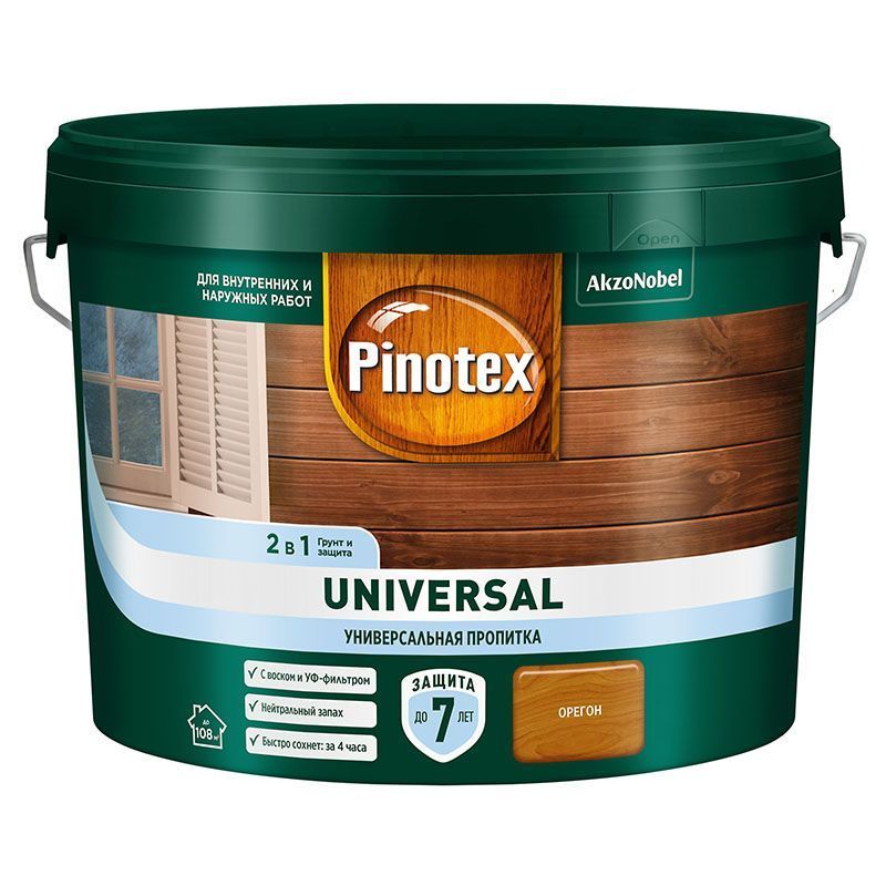 PINOTEX UNIVERSAL пропитка 2 в 1, орегон (9л)