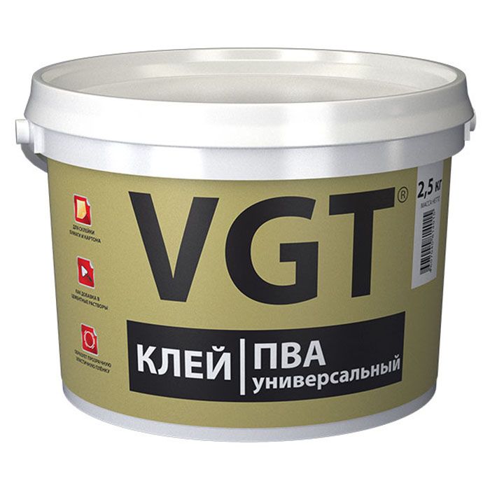 VGT КЛЕЙ ПВА УНИВЕРСАЛЬНЫЙ для дерева, бумаги, картона (0,1кг)