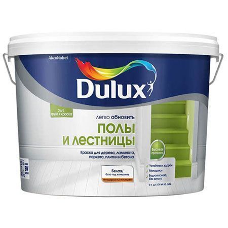 DULUX ЛЕГКО ОБНОВИТЬ ПОЛЫ И ЛЕСТНИЦЫ краска грунт для пола полуглянцевая, база BC (9л)