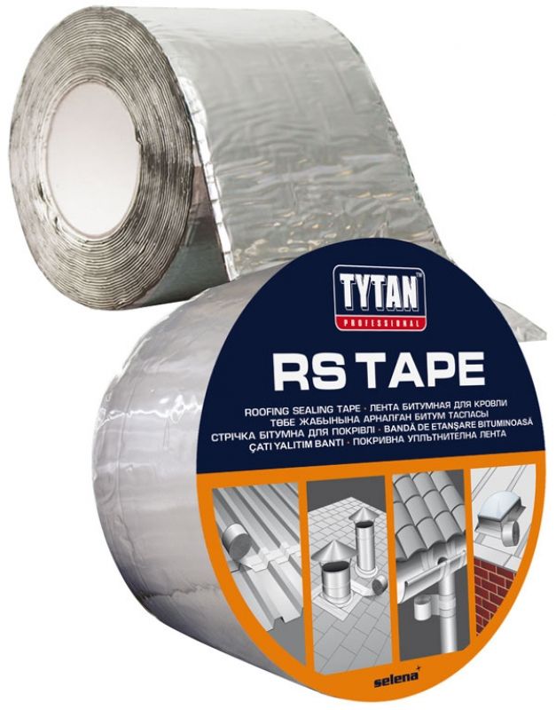 TYTAN PROFESSIONAL RS TAPE лента битумная для кровли, самоклеющаяся, ширина 10 см, алюминий (10м)