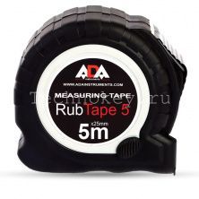 Рулетка ударопрочная ADA RubTape 5 с полимерным покрытием ленты (сталь, с двумя СТОПами, 5 м)