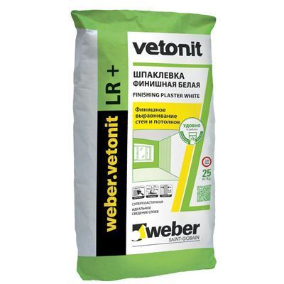 Шпатлевка полимерная Weber-Vetonit LR+ белый 25 кг