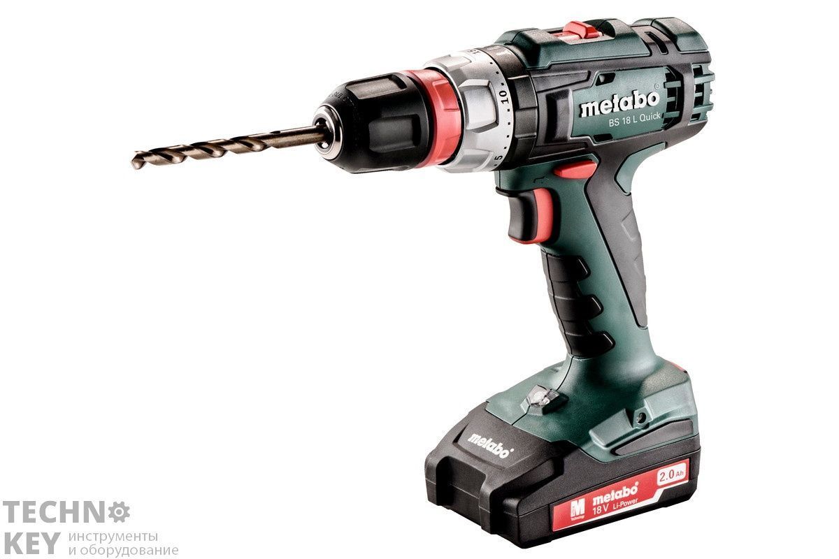 Аккумуляторный винтоверт Metabo BS 18 L Quick 50Нм,2х2Ач,кейс 602320500