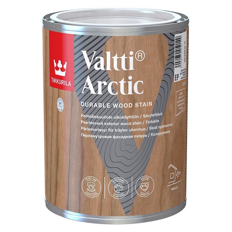 TIKKURILA VALTTI ARCTIC лазурь фасадная, перламутровая, водоразбавляемая с натуральным маслом (0,9л)