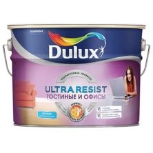 DULUX ULTRA RESIST ГОСТИНЫЕ И ОФИСЫ краска, матовая база BW (10л)