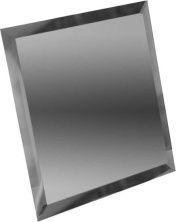 Квадратная зеркальная графитовая плитка с фацетом 10мм КЗГ1-03 для стен 25x25