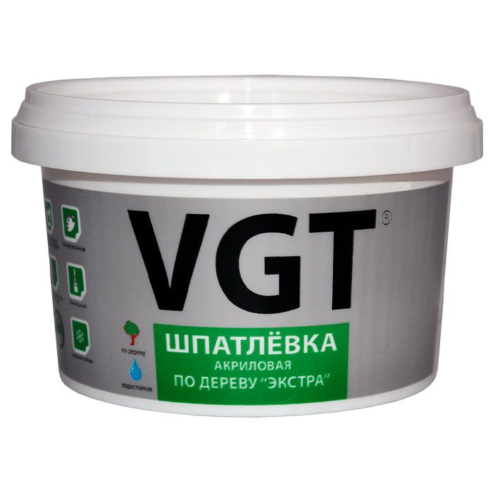 VGT ШПАТЛЕВКА ЭКСТРА ПО ДЕРЕВУ акриловая, универсальная, дуб светло серый (0,3кг)