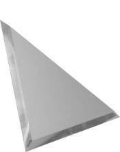 Треугольная зеркальная серебряная плитка с фацетом 10мм ТЗС1-03 25x25
