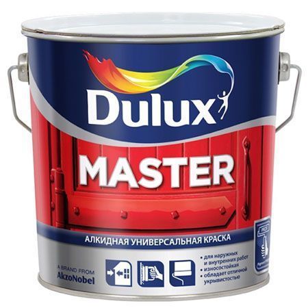 DULUX MASTER 30 краска универсальная, Баз BW, алкидная, п мат, белая (2,5л)