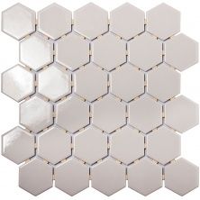 Мозаика Geometry Hexagon Small Grey Glossy 27,1x28,2