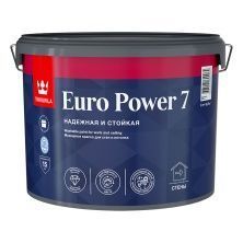 TIKKURILA EURO POWER 7 краска моющаяся для стен и потолка, матовая, база C (9л)