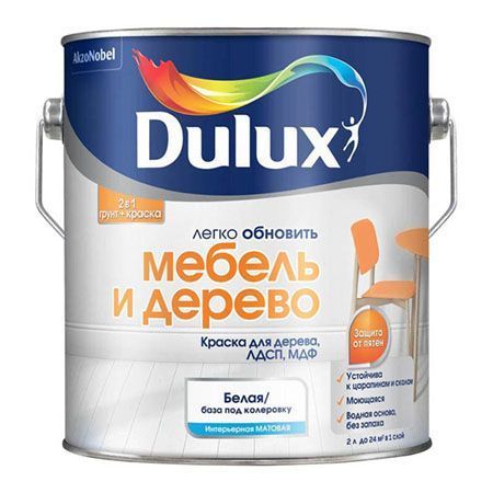 DULUX МЕБЕЛЬ И ДЕРЕВО краска, база BW (2л)