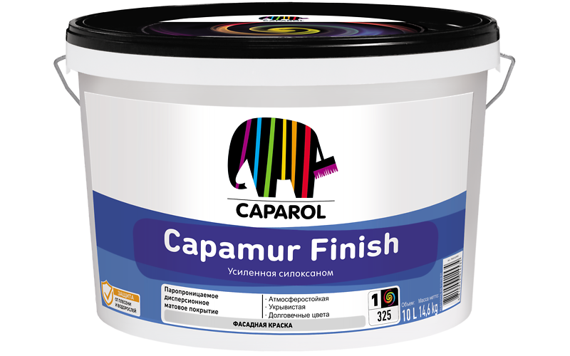 CAPAROL CAPAMUR FINISH краска фасадная усиленная силоксаном, защита от грибка, матовая (10л)