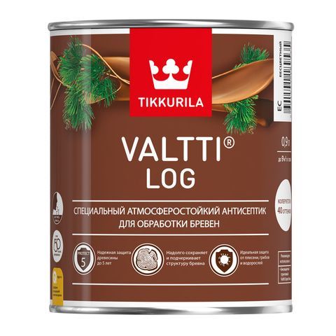 TIKKURILA VALTTI LOG антисептик специальный для бревен, атмосферостойкий, сосна (2,7л)