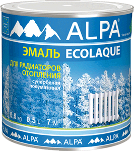 Alpa Ecolaque / Альпа Эколак Эмаль для радиаторов полуматовая