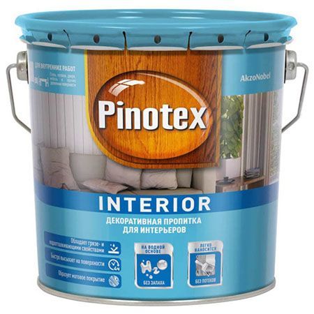 PINOTEX INTERIOR прозрачная интерьерная декоративная пропитка на водной основе, бесцветный (2,7л/3л)